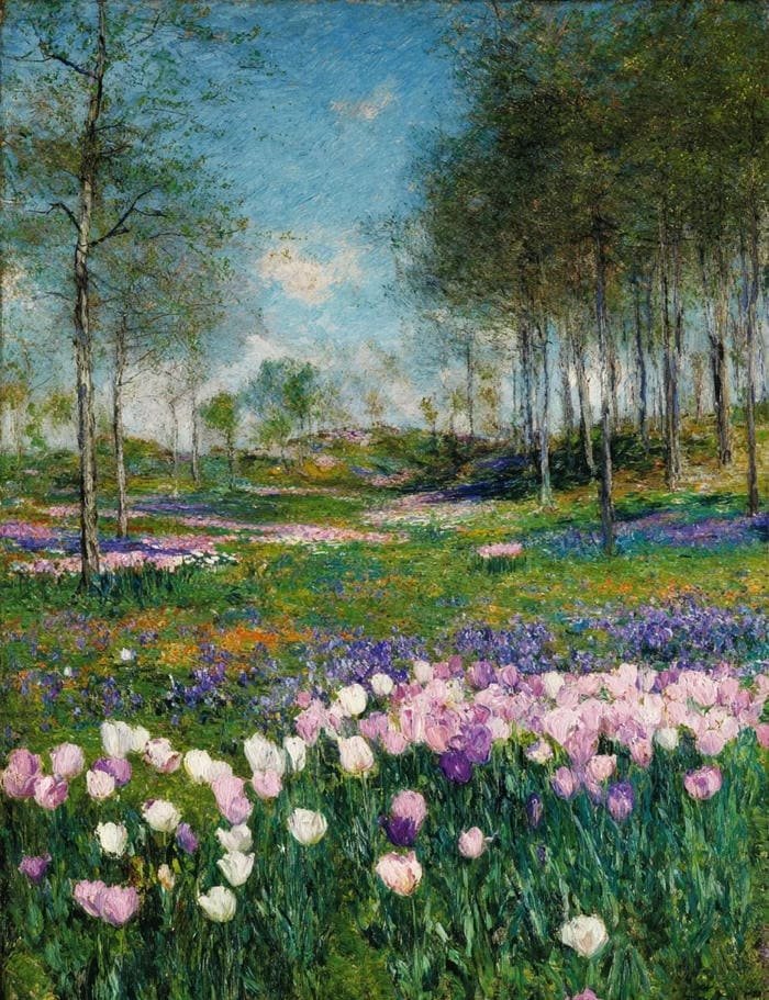 Phong cách nghệ thuật tranh vẽ hoa tulip bằng màu nước