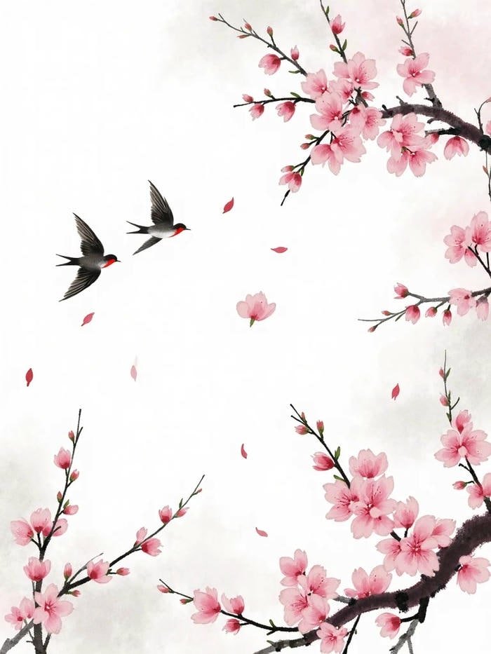 Sắc đào thắm nổi bật trên nền cảnh thiên nhiên