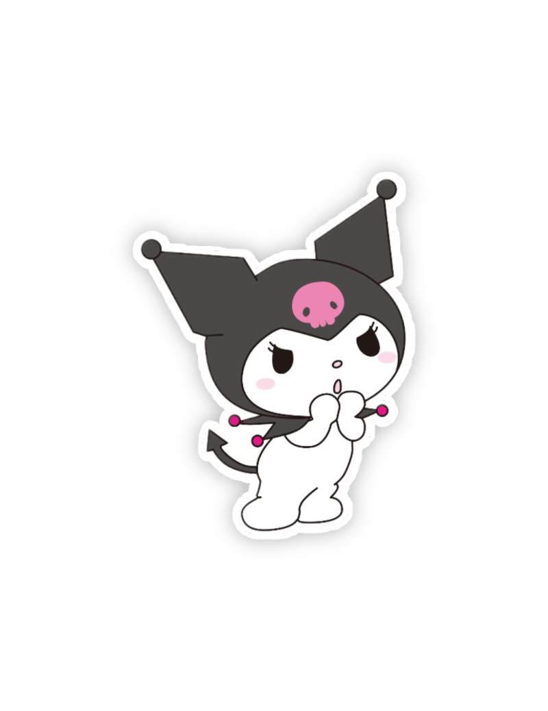 Sticker Kuromi cute biểu cảm ngạc nhiêu đáng yêu