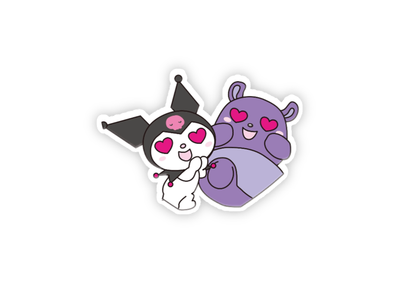 Sticker Kuromi dễ thương thả tim cho trò chuyện bạn bè