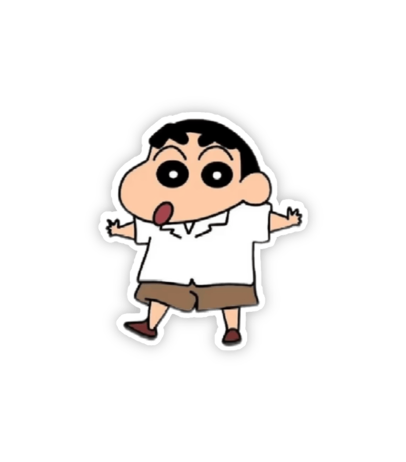 Sticker Shin áo trắng học sinh cute phô mai que