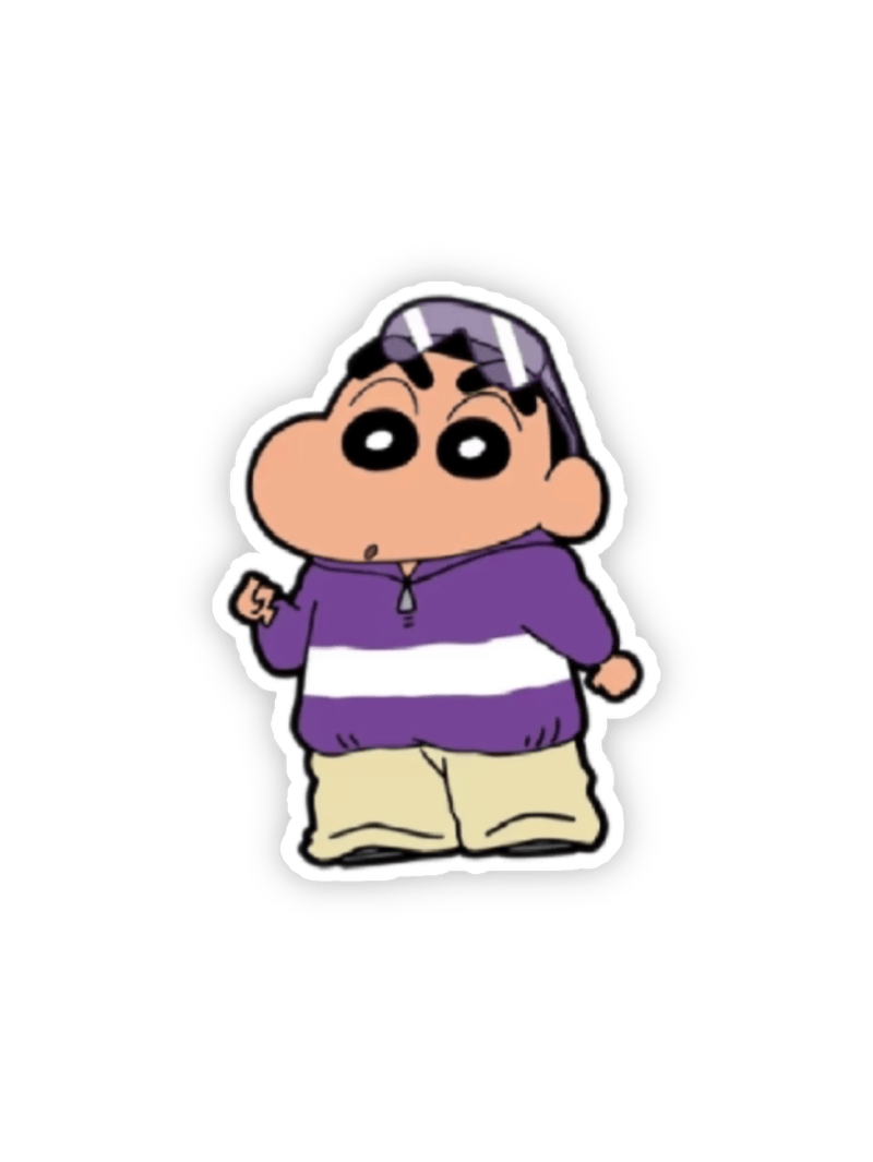 Sticker Shin cậu bé bút chì dễ thương áo tím