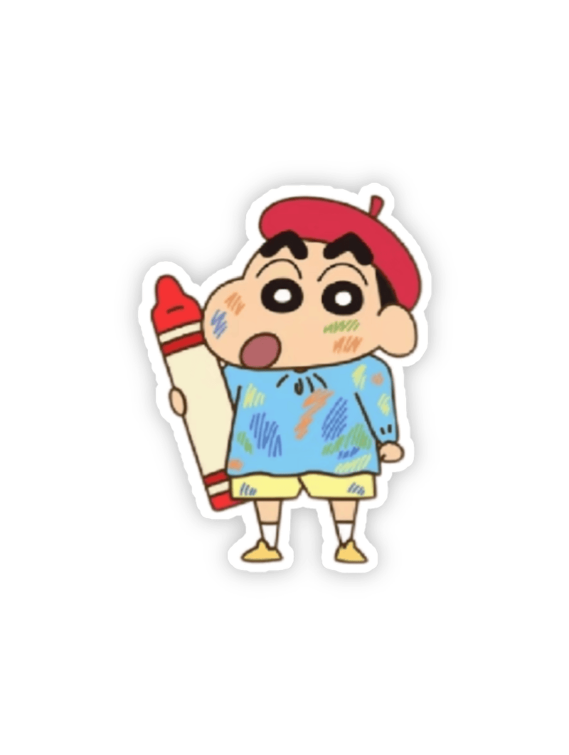 Sticker Shin cậu bé bút chì tinh nghịch bút màu