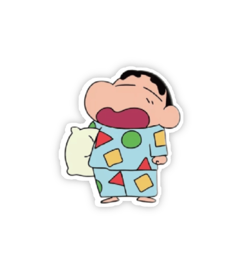 Sticker Shin cute vui nhộn biểu cảm buồn ngủ