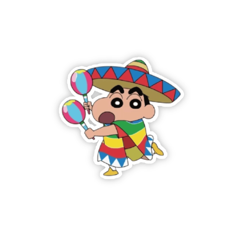 Sticker Shin hài hước dễ thương vui nhộn múa mexico