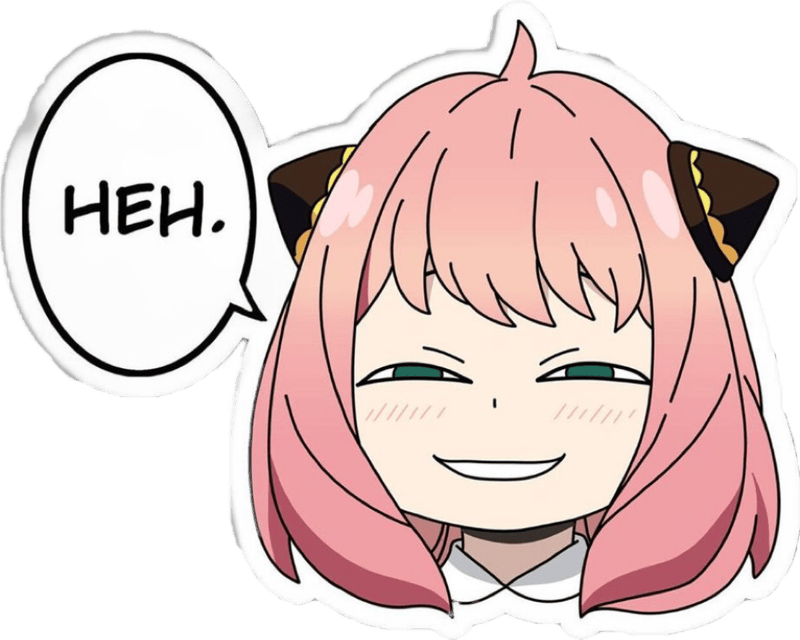 Sticker chữ anime tóc hồng cute đáng yêu