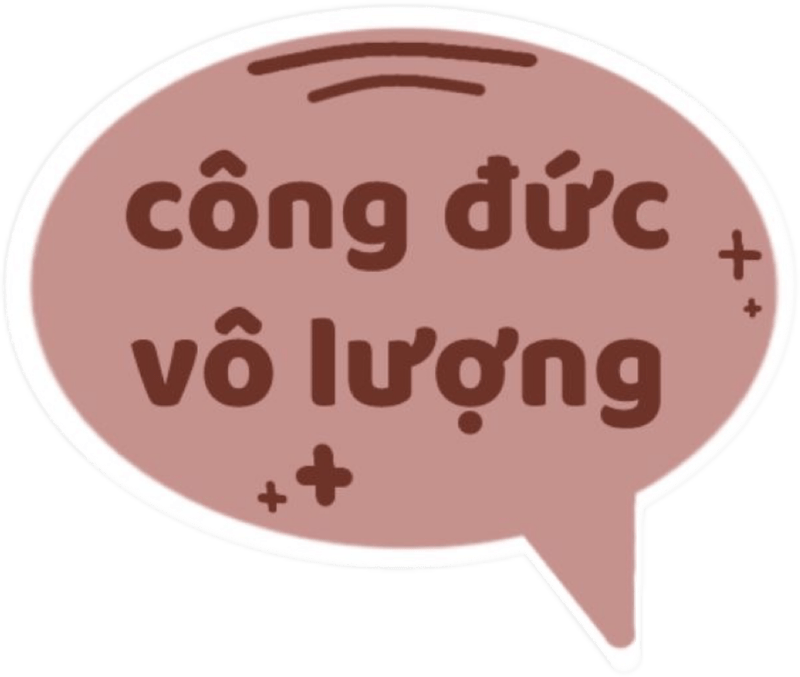 Sticker chữ công đức vô lượng màu nâu