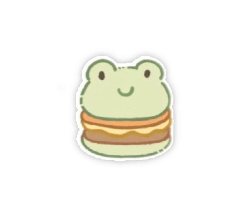 Sticker cute mini hình vẽ hài hước con ếch đáng yêu