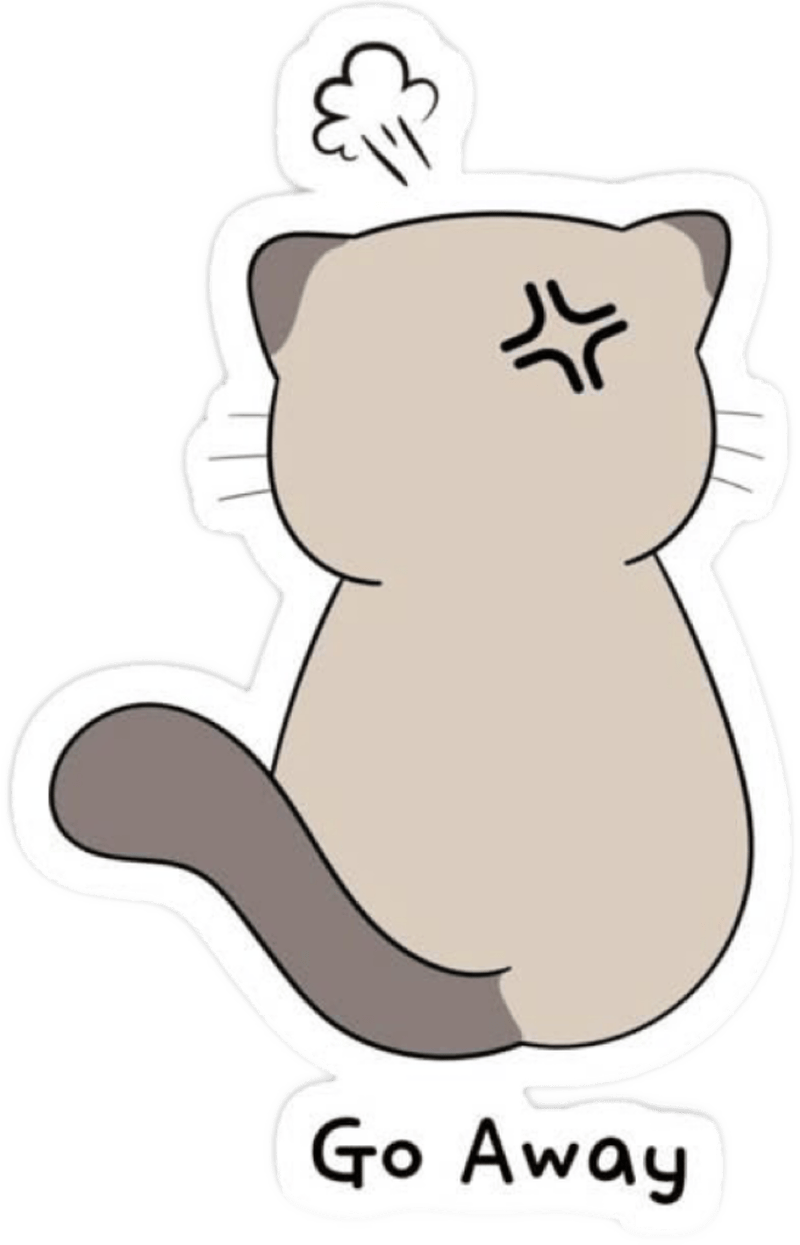 Sticker lưng con mèo kềm chữ go away