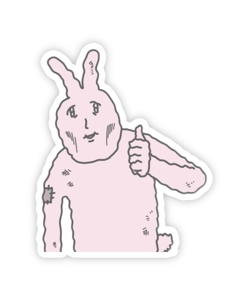 Sticker messenger thỏ hồng bựa siêu lầy lội