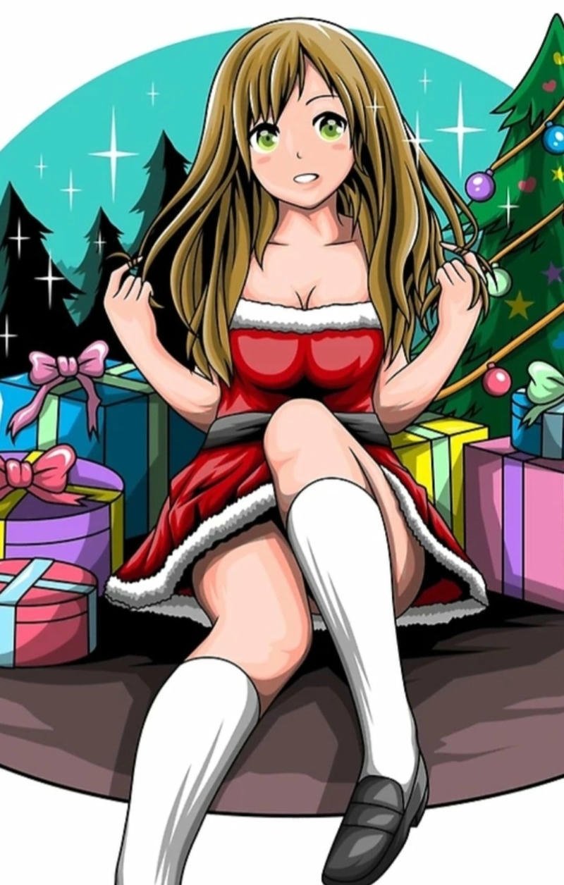 Tạo dáng mềm mại của nhân vật anime nữ quyến rũ