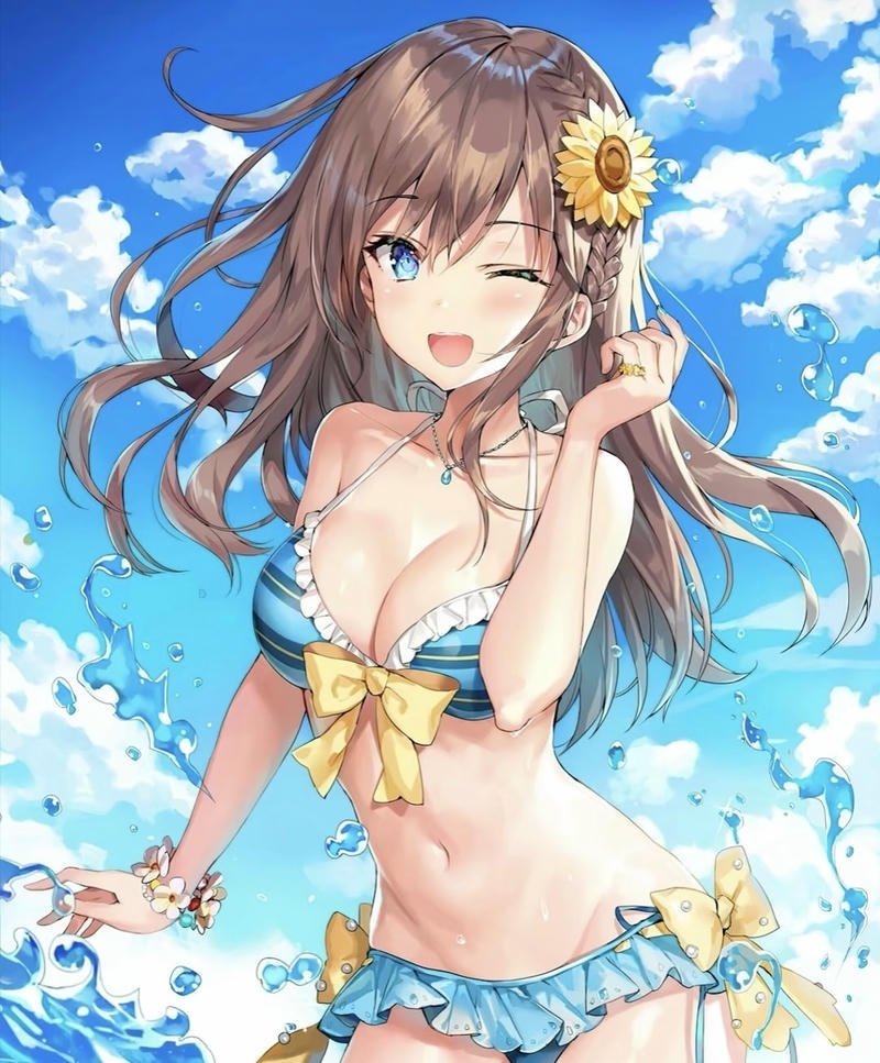 Tạo hình táo bạo của nhân vật trong gái anime mặc bikini