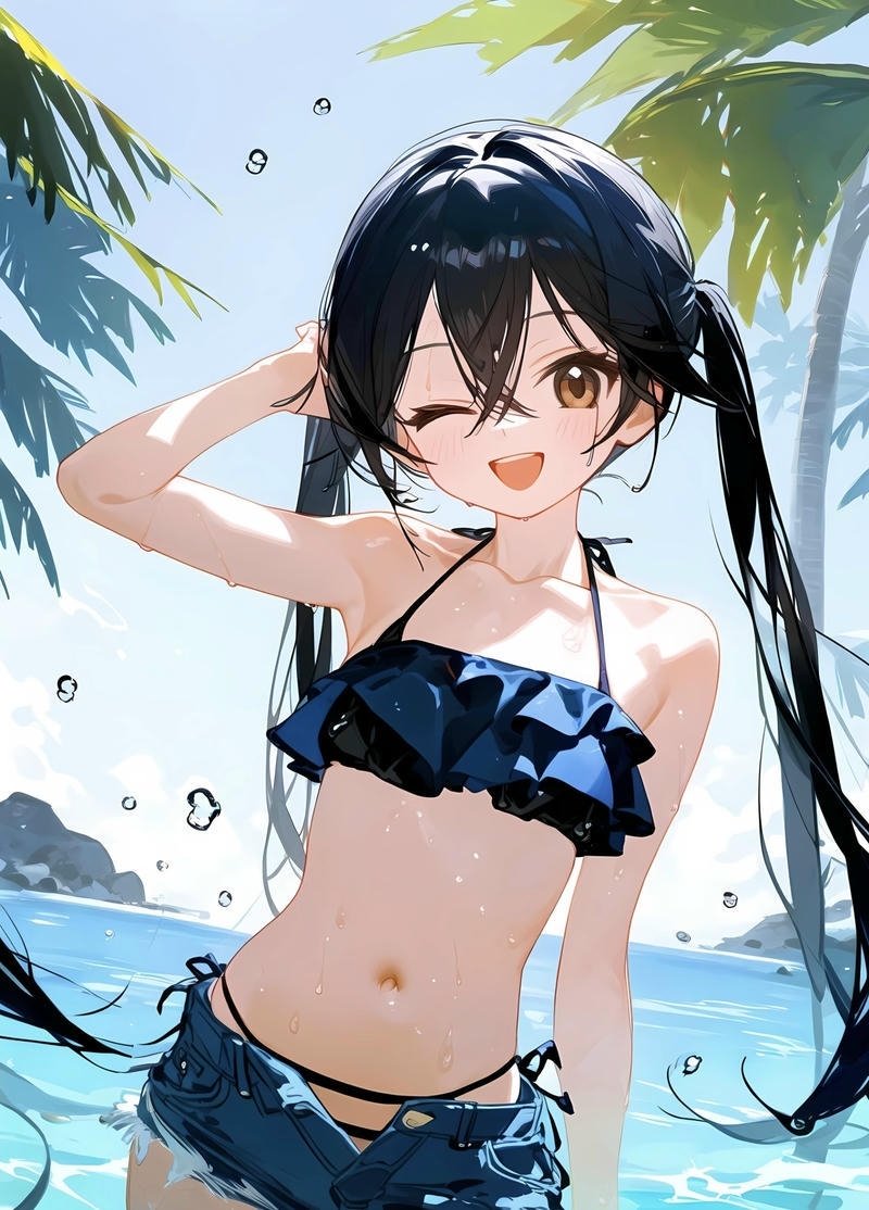 Thần thái gợi cảm nổi bật qua gái anime mặc bikini