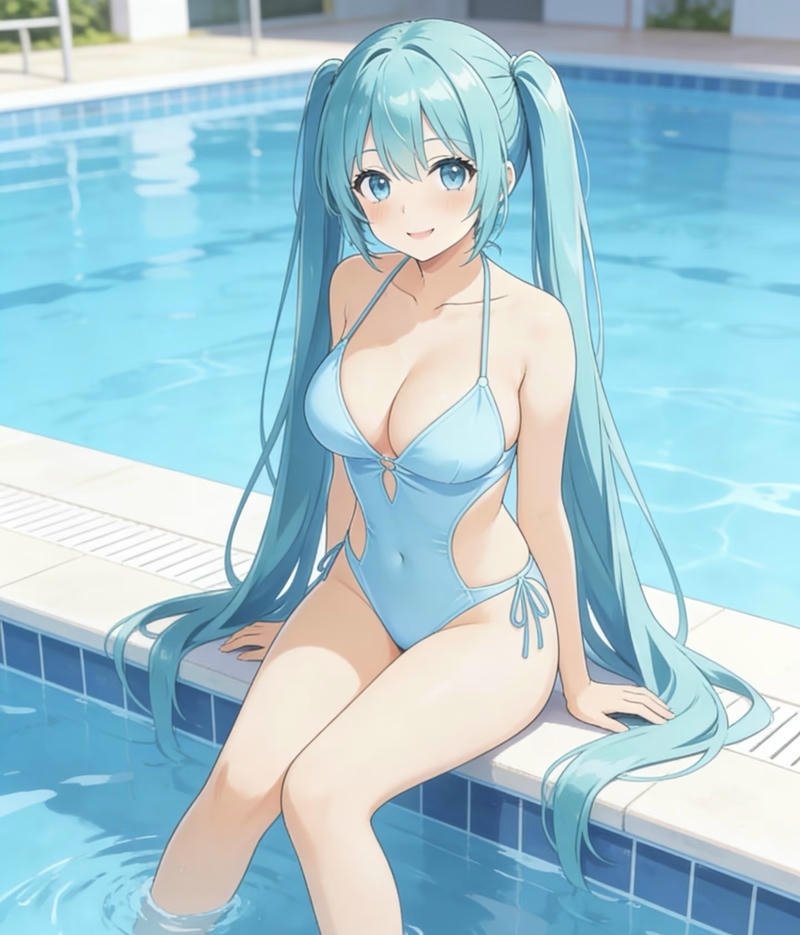 Thần thái mê hoặc của nhân vật anime diện bikini