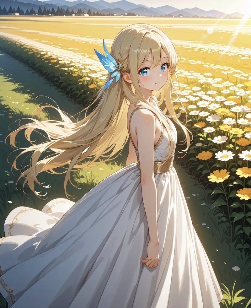 Thần thái tươi sáng làm anime tóc vàng thêm nổi bật