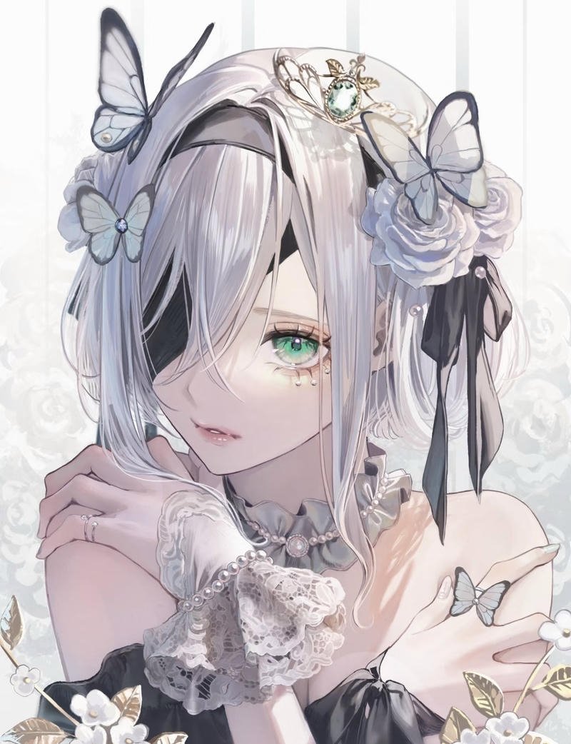 Thiếu nữ hoạt họa với mái tóc sáng màu nổi bật