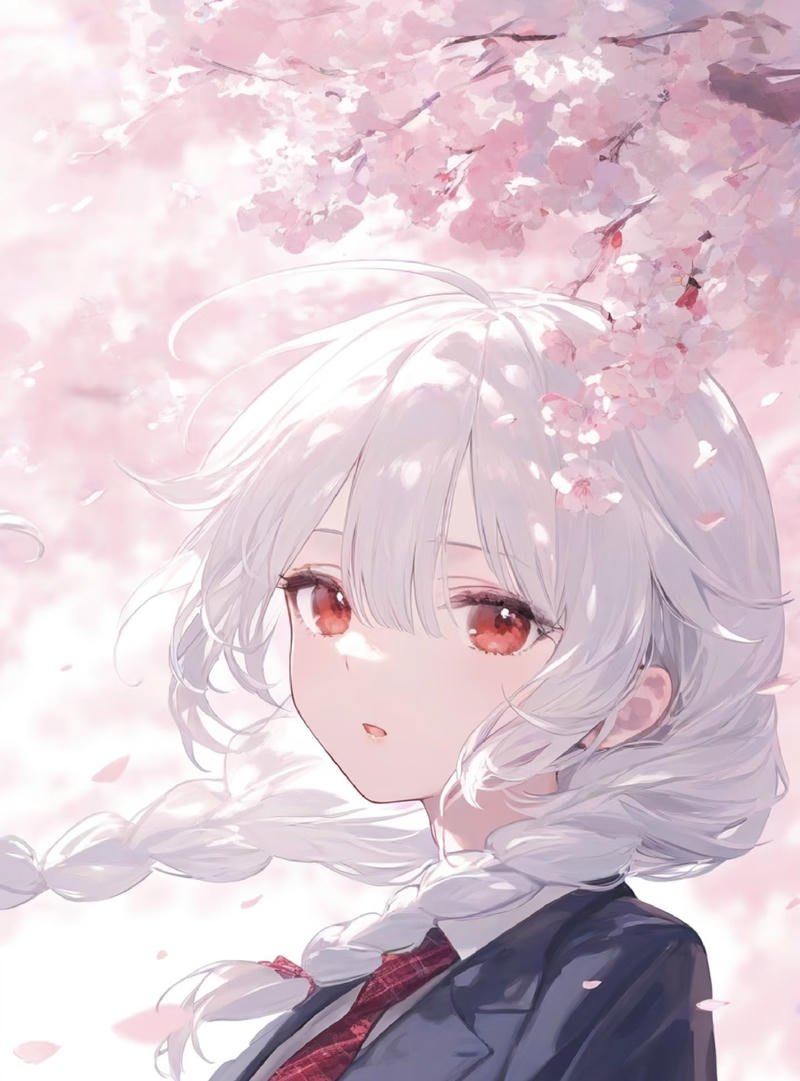 Tinh giản giúp ảnh anime girl tóc trắng trở nên cuốn hút