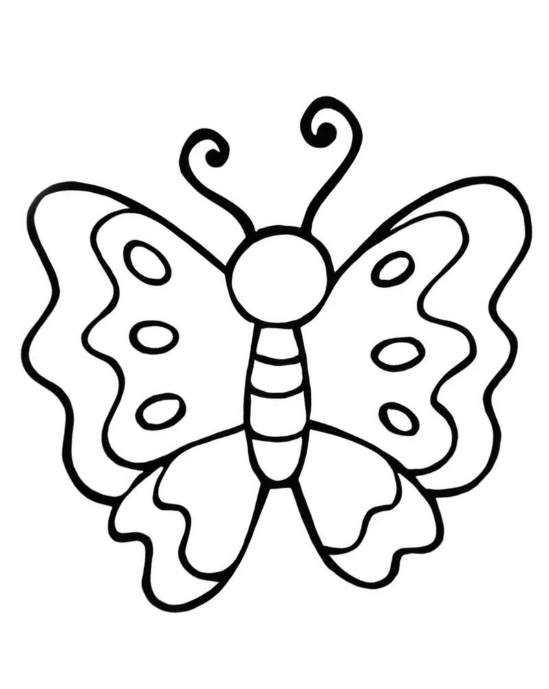 Tô màu con bươm bướm đơn giản cho bé mầm non