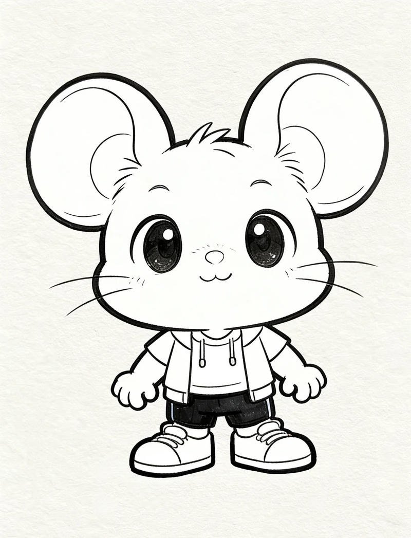 Tô màu con chuột dễ thương dành cho bé mầm non