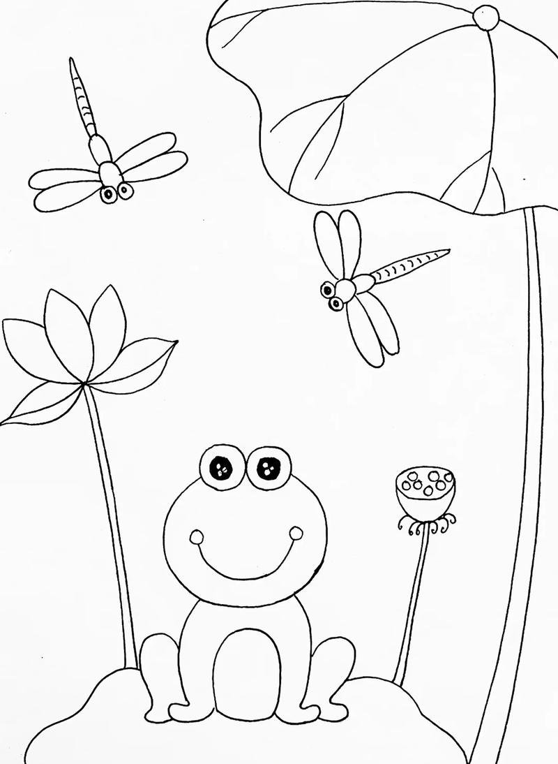Tô màu con ếch cute dành cho bé học mỹ thuật