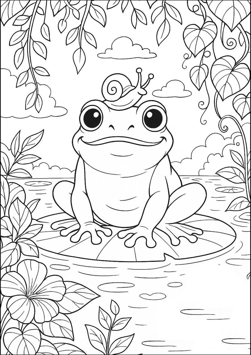 Tô màu con ếch ngộ nghĩnh dành cho lớp mầm non