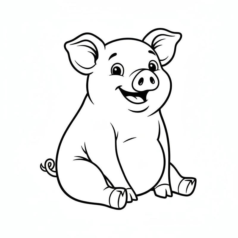 Tô màu con lợn đáng yêu cho bé tập học bài