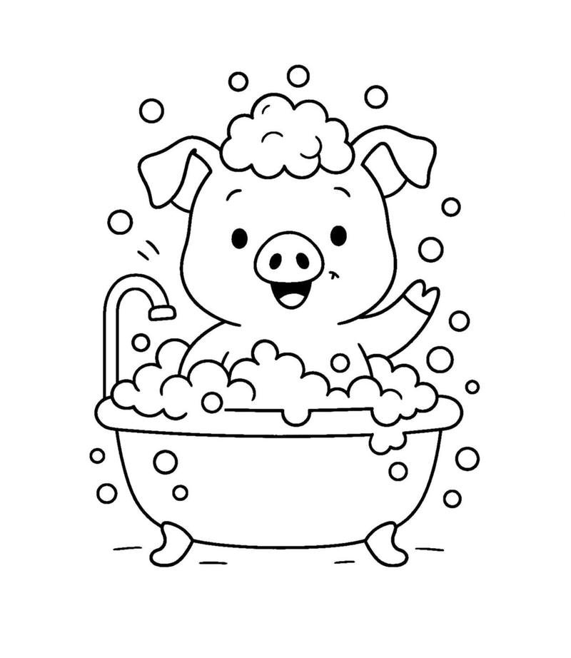 Tô màu con lợn dễ thương giúp bé sáng tạo