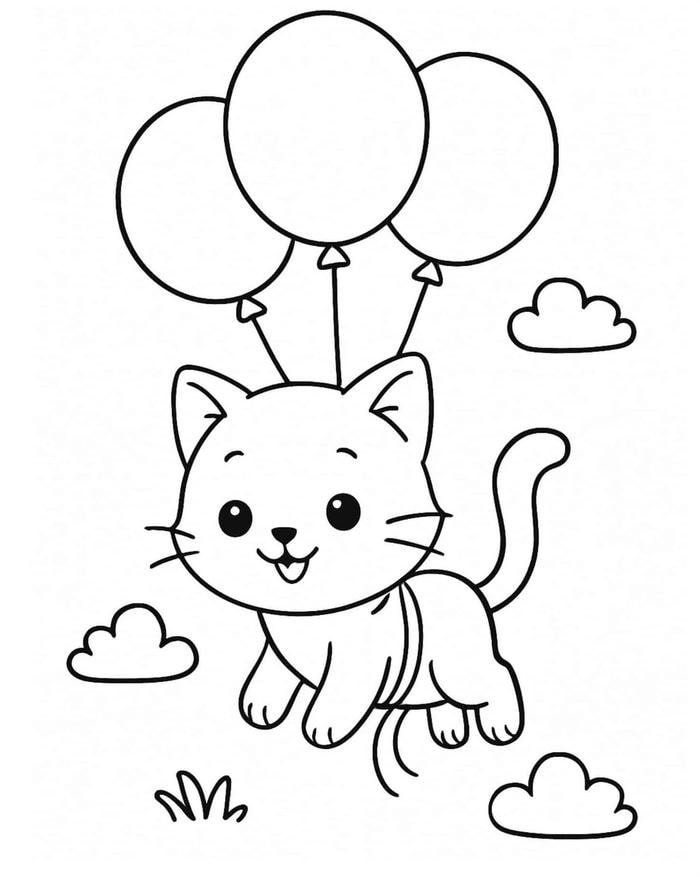 Tô màu con mèo đáng yêu giúp bé rèn khéo léo