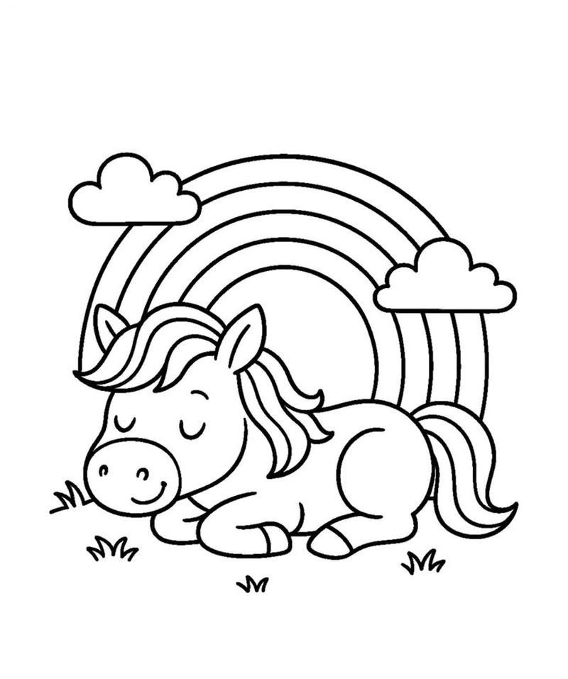 Tô màu con ngựa pony dễ thương cho bé mầm non