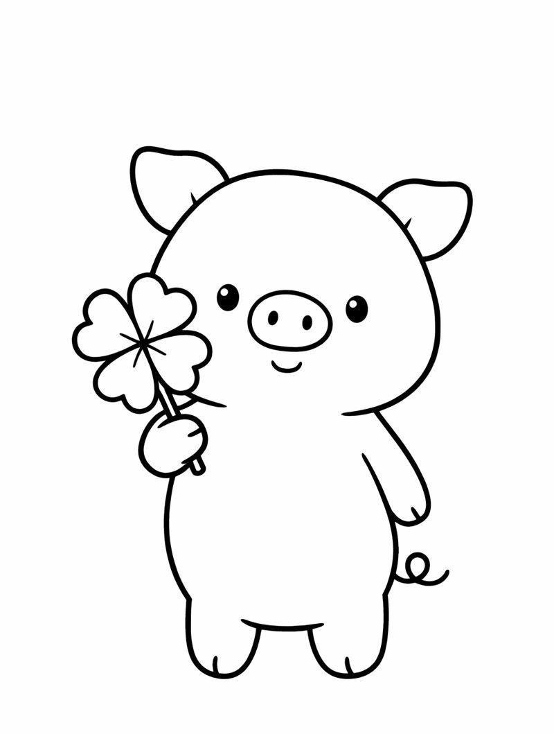 Tô màu hình con lợn đơn giản cho trẻ nhỏ