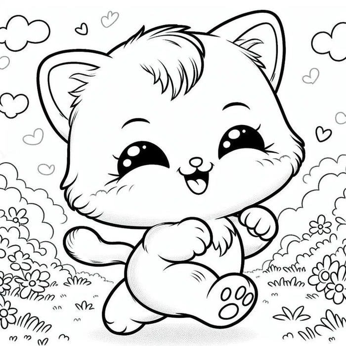 Tô màu tranh mèo vàng đáng yêu cho trẻ