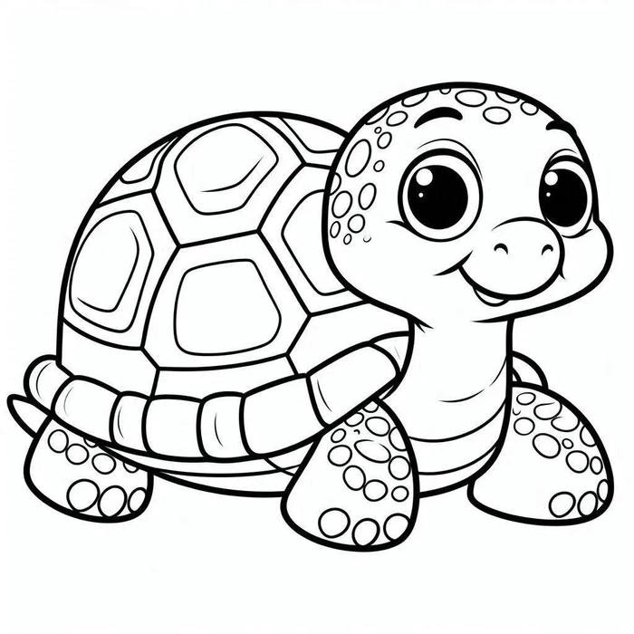Tranh in con rùa tô màu dành cho trẻ