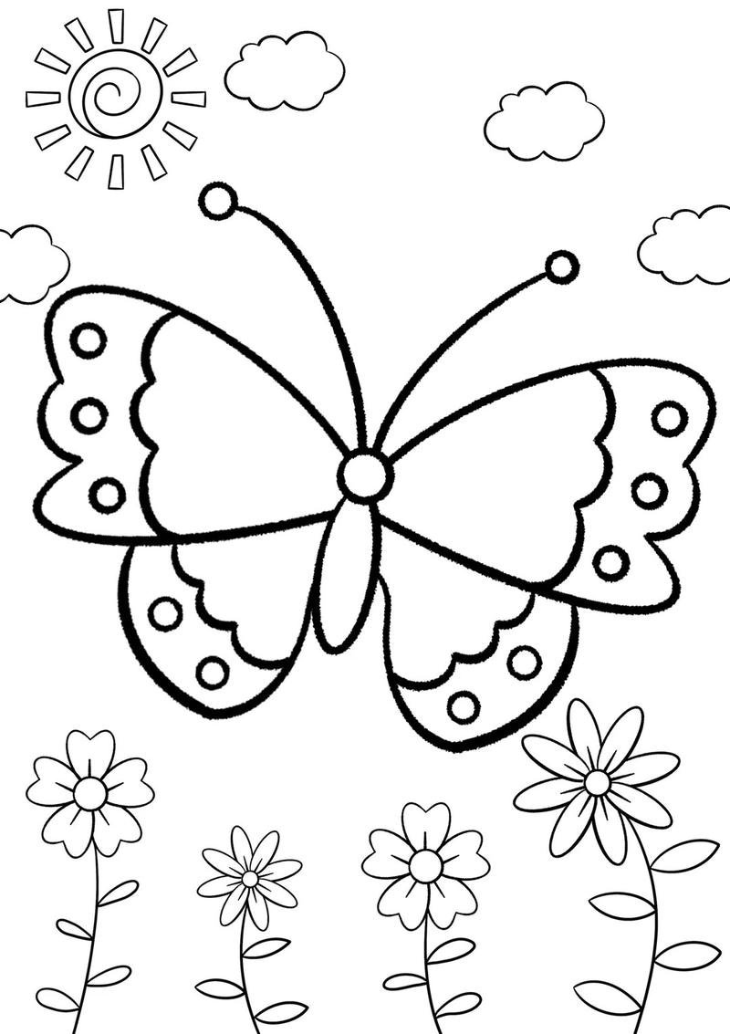 Tranh minh họa bướm nhỏ xinh cho bé