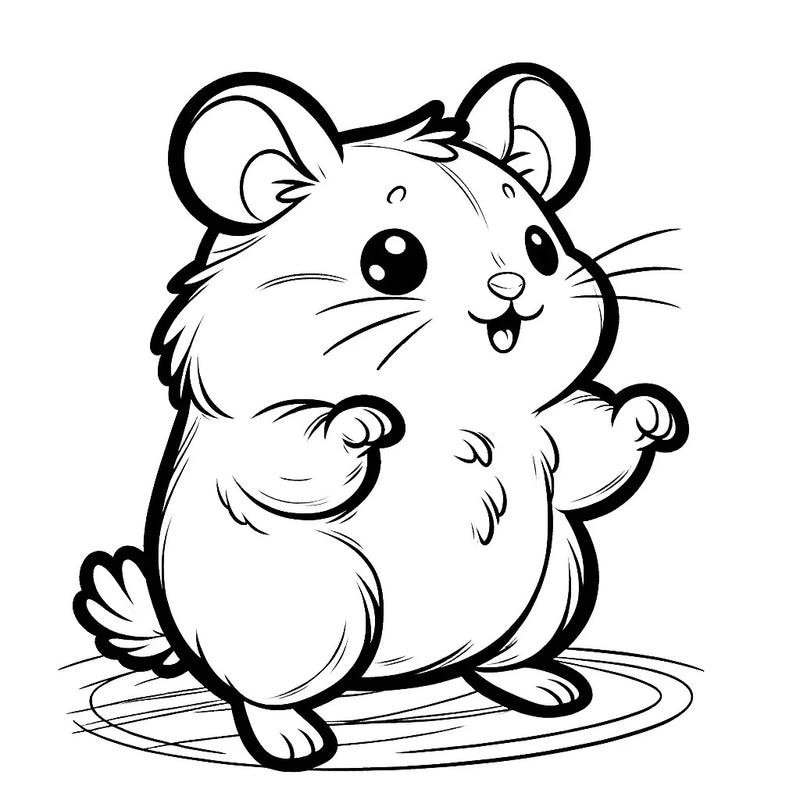 Tranh tô màu con chuột hamster đáng yêu cho bé