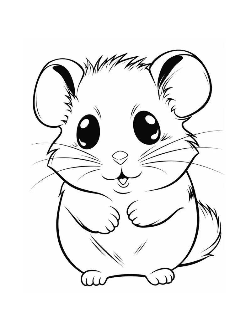 Tranh tô màu con chuột hoạt hình đơn giản cho bé