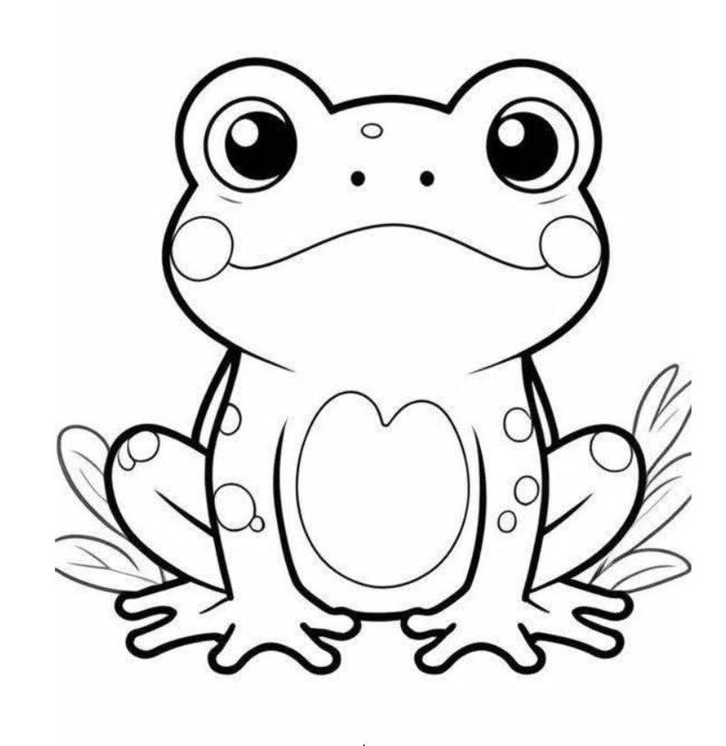Tranh tô màu con ếch dễ thương cho bé sáng tạo