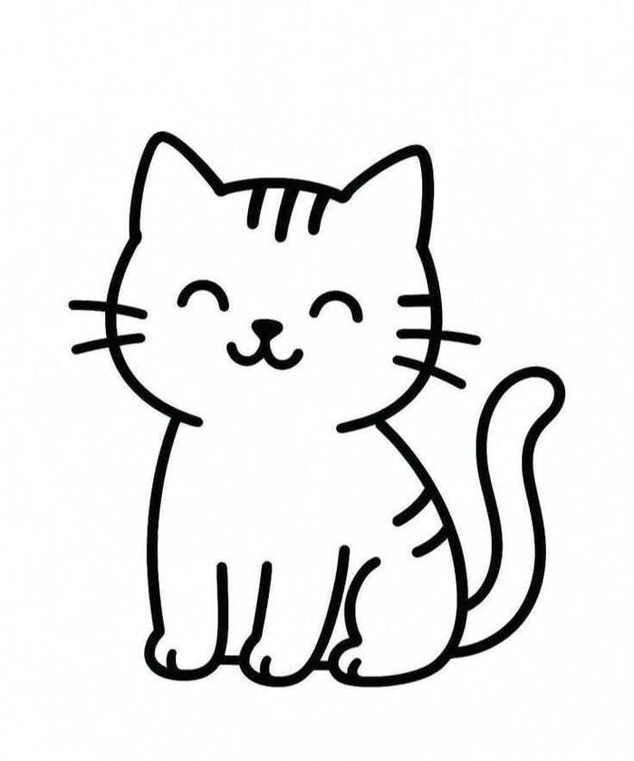 Tranh tô màu con mèo dễ thương cho bé sáng tạo