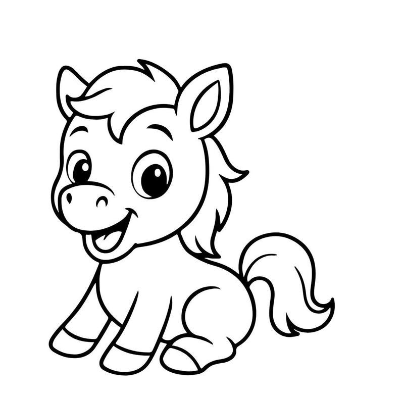 Tranh tô màu con ngựa vằn đơn giản cho trẻ nhỏ