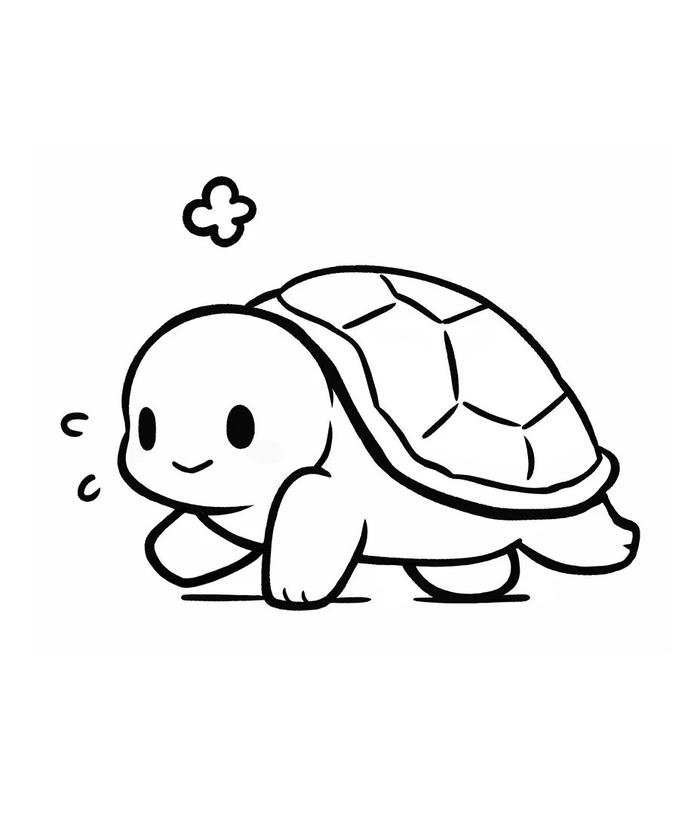 Tranh tô màu con rùa cute cho bé mần non học