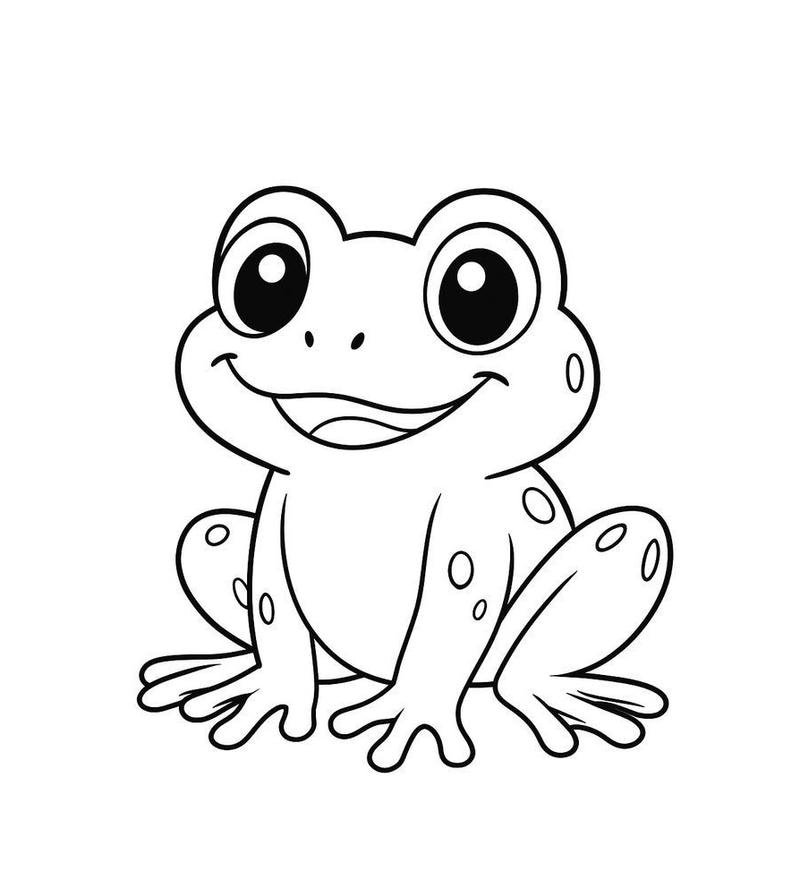 Tranh tô màu hình con ếch đơn giản cho trẻ em