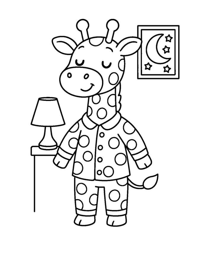 Tranh vẽ cổ dài đáng yêu phù hợp trẻ nhỏ