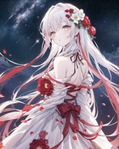 Vẻ đẹp dịu nhẹ trong ảnh anime girl tóc trắng đầy mộng mơ