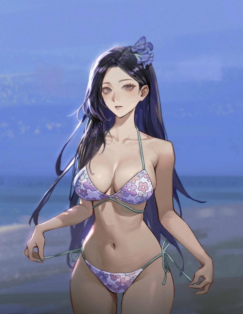 Vẻ đẹp nóng bỏng thể hiện qua gái anime mặc bikini