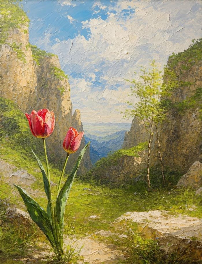 Vẽ tranh hoa tulip đơn giản dành cho người mới