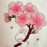 Vẽ tranh phong cảnh hoa đào sắc hồng dịu dàng