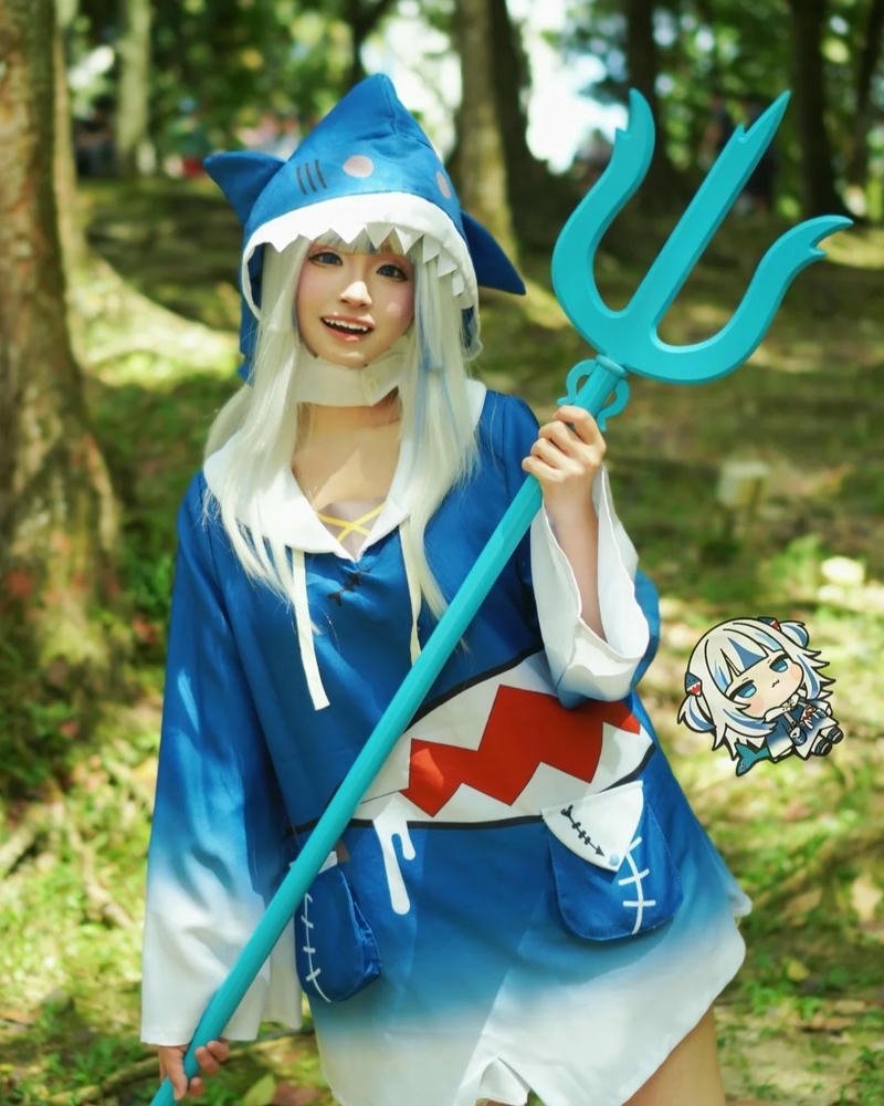 Yaoyaoqwq Gawr Gura cosplay ảnh phong thái nhẹ nhàng mang nét dễ thương