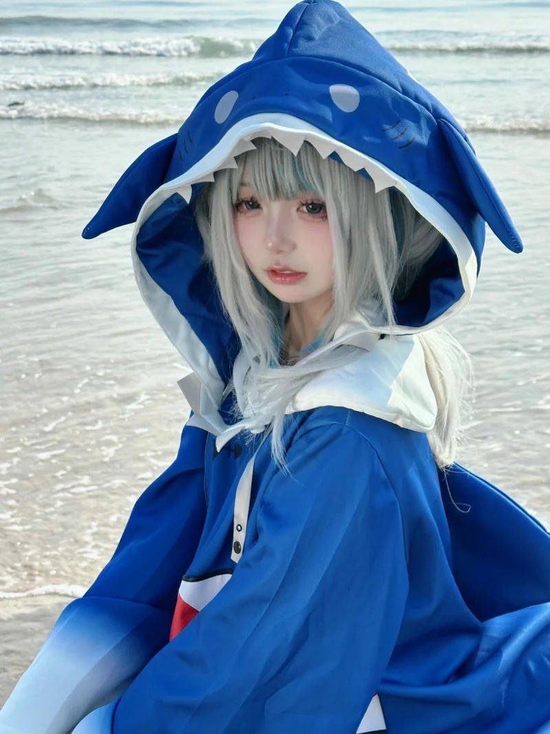 Yaoyaoqwq Gawr Gura cosplay ảnh tạo dáng tự nhiên phong cách đáng yêu