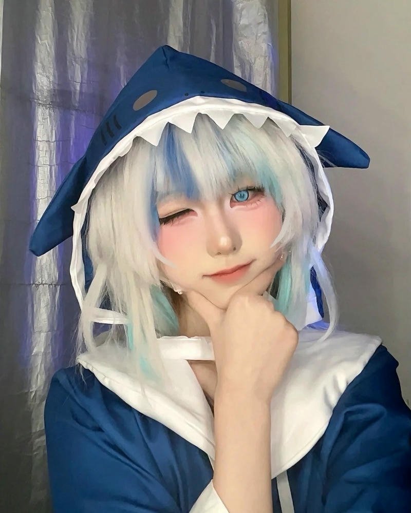 Yaoyaoqwq Gawr Gura cosplay hình ảnh diện mạo ấn tượng phong cách cá tính