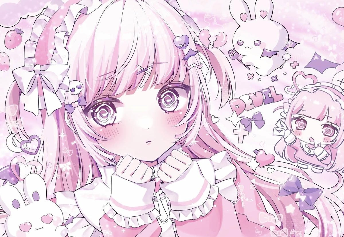 ảnh anime nữ tóc hồng thumbnail