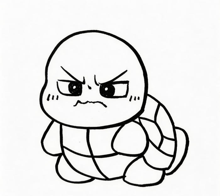 đề tài con rùa tô màu nét viền rõ ràng